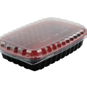 BLACK RECT. DELI CONTAINER H048