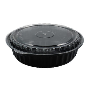 BLACK ROUND DELI CONT. W/CLEAR LID HC 948