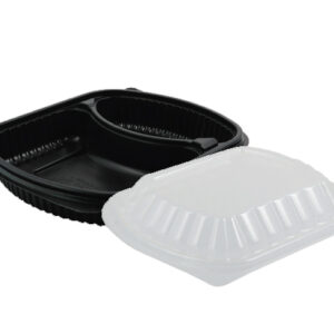 BLACK MICROWAVE CONTAINER (2 COMP)(04637)