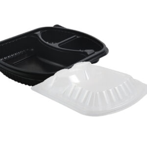 BLACK MICROWAVE CONTAINER (3 COMP)(04638)