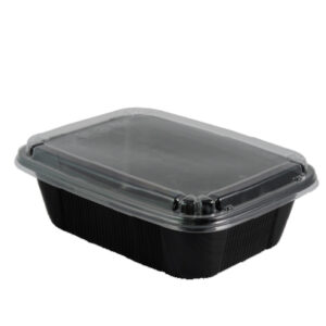 BLACK RECT. DONBURI CONT. DB-10 W/CLEAR LID