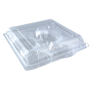 CLEAR HINGED CAKE CONTAINER (4 PCS)