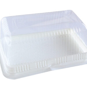 CLEAR RECT. CAKE CONT. B5002 W/LID