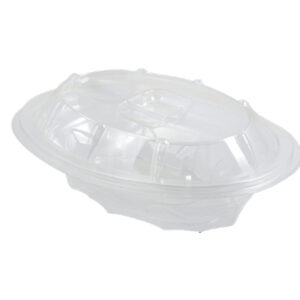 OVAL HINGED CONTAINER W/FORK