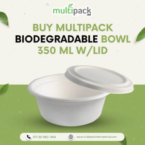 BIODEGRADABLE BOWL 500 ML W/LID