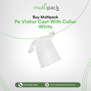 BUY PE VISITOR COAT WITH COLLAR WHITE IN UAE