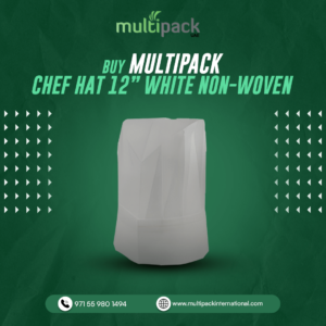 CHEF HAT 12” WHITE NON-WOVEN